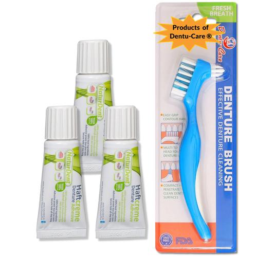 Travel Sized Denture Adhesive Brush Kit NaturDent Denture Adhesive with