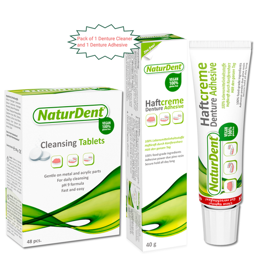 NaturDent Natural Strong Denture Adhesive With NaturDent Denture
