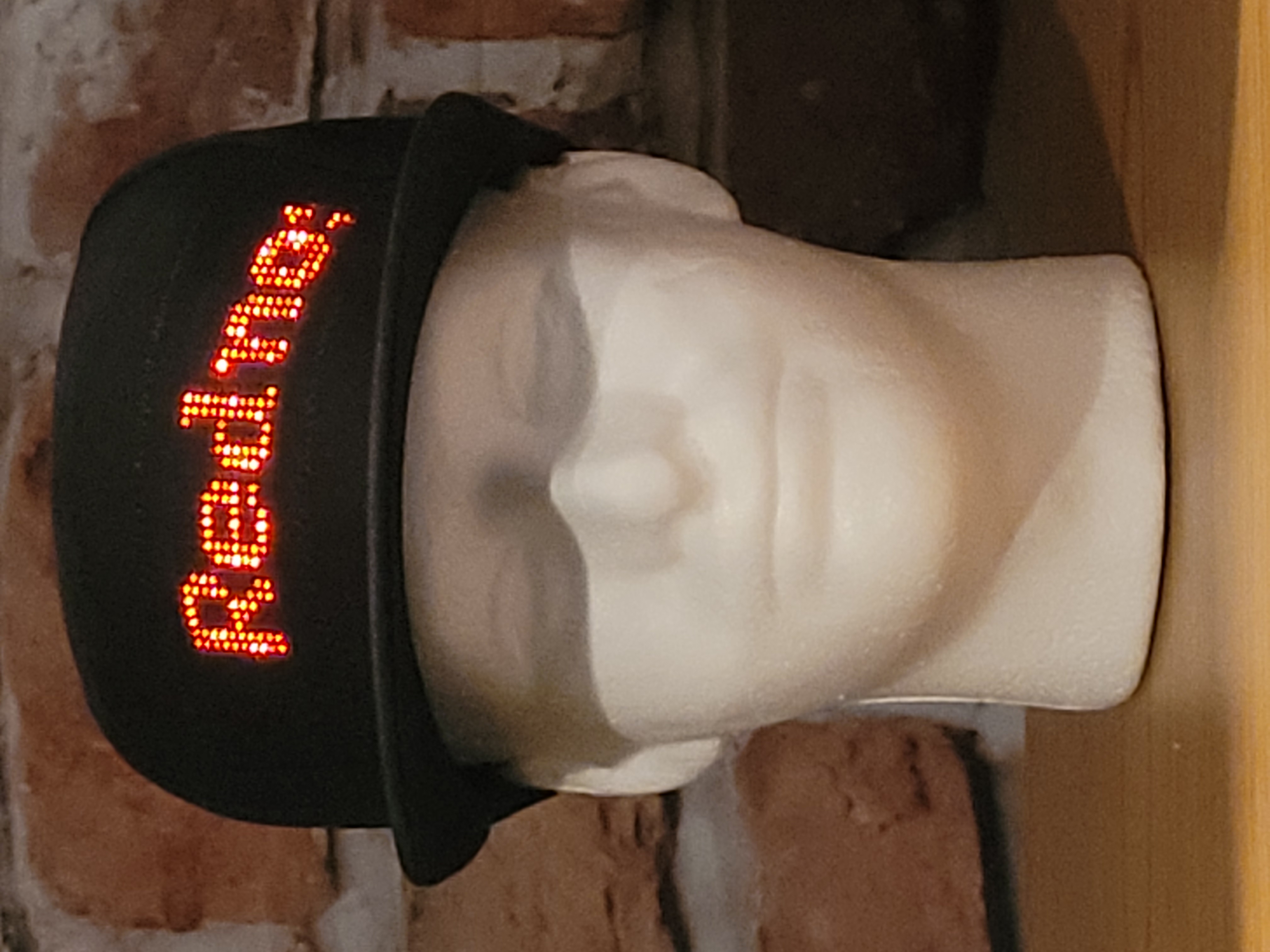 Black Baseball Cap w/ Red DIY Programmable LED Light Message Display
