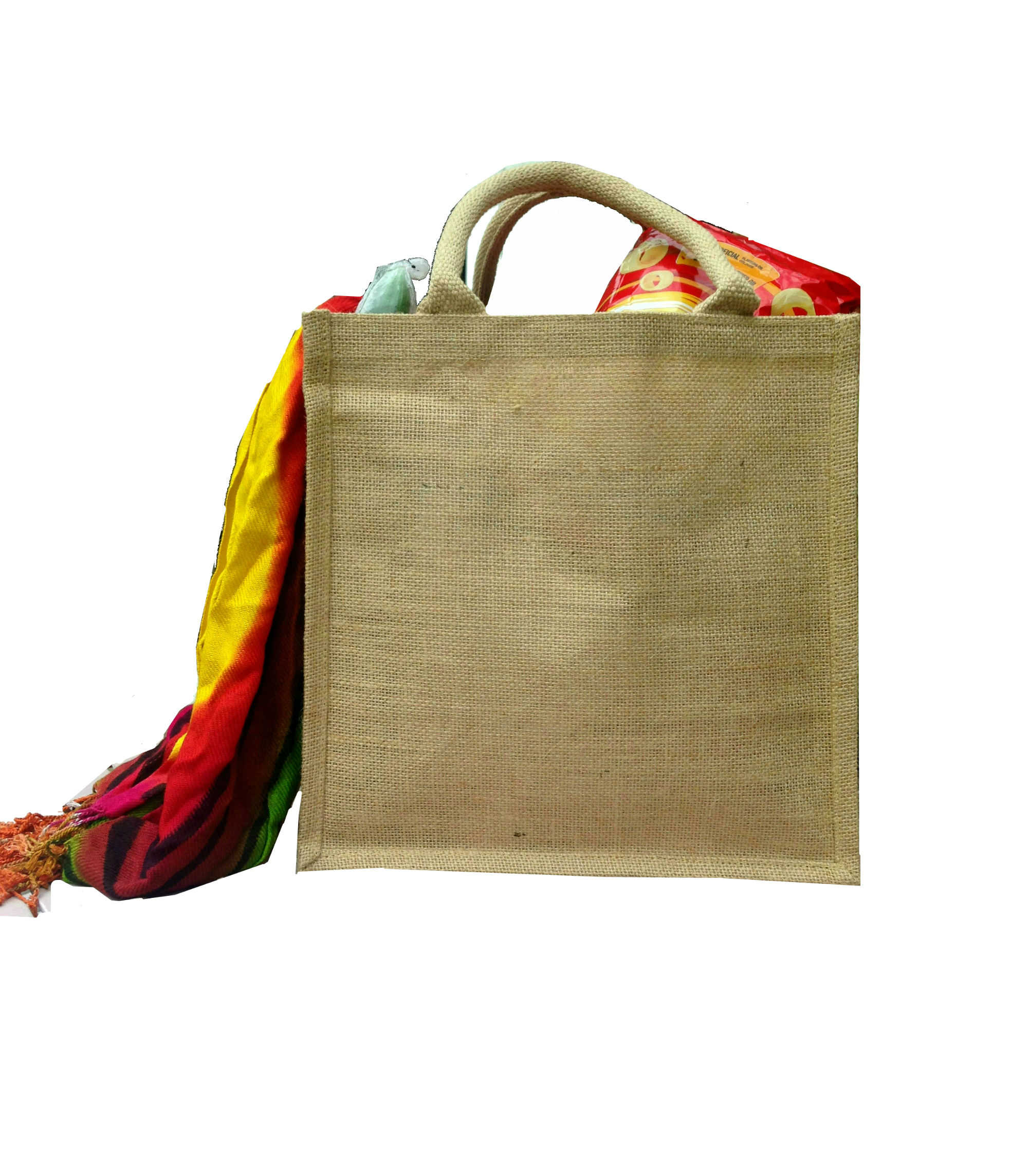 Medium jute burlap shopping bag