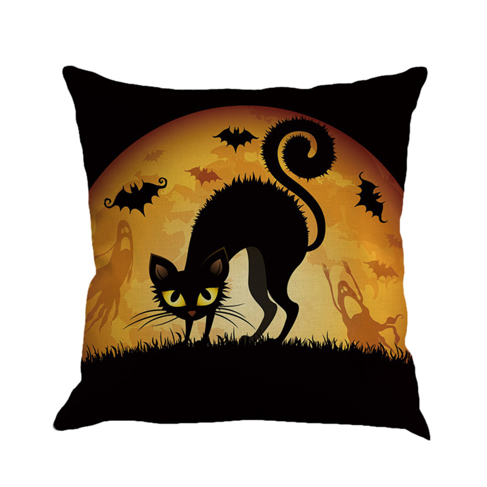 Spooky Black Cat Halloween Pillowcase