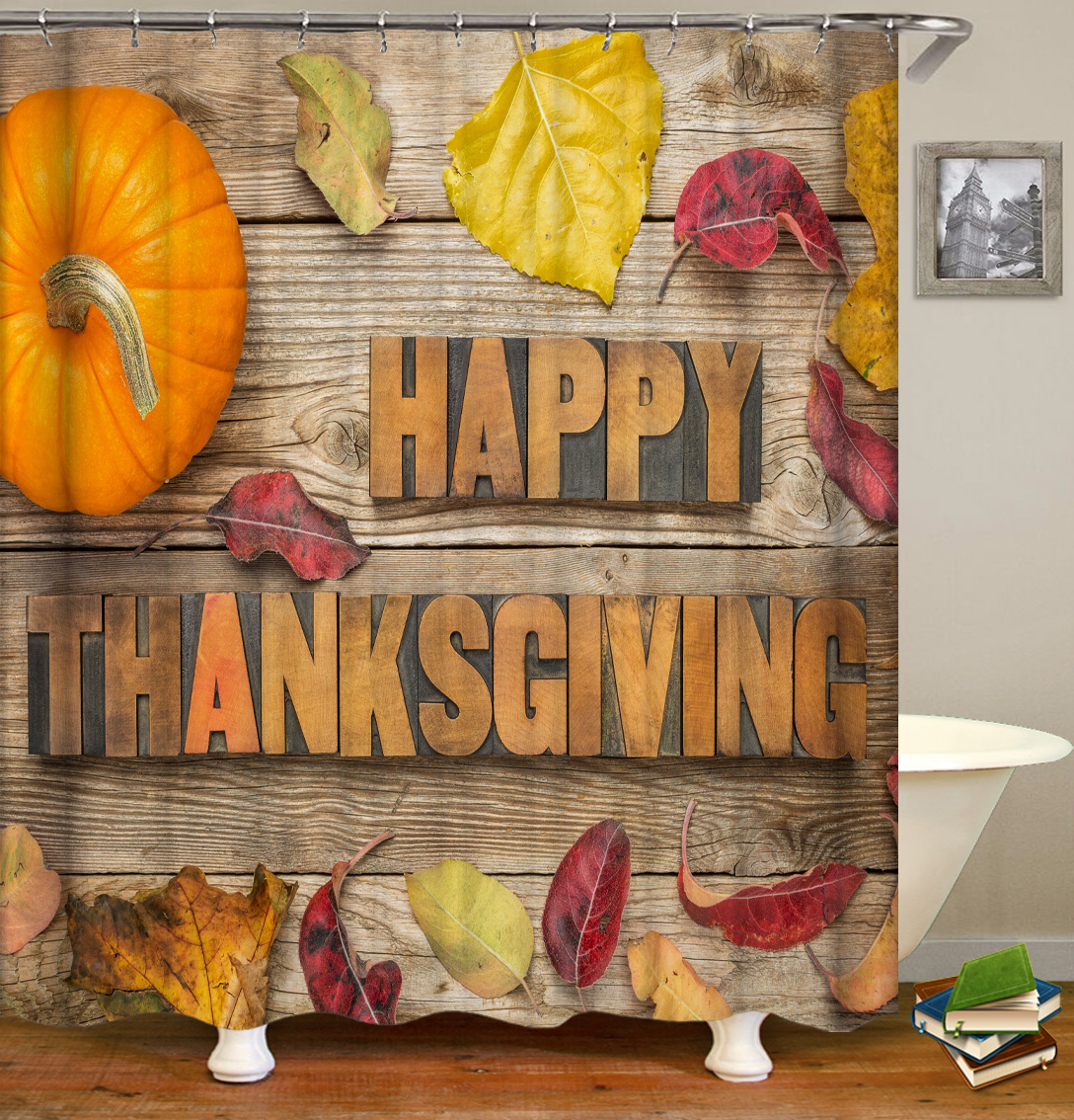 Happy Thanksgiving Shower Curtain