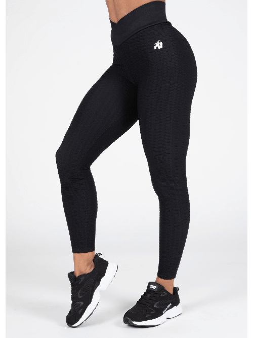 GORILLA SPORTS Damen Leggings – High Waist, Bauchweg, Blickdicht In Schwarz/Olive, Für Yoga & Fitness