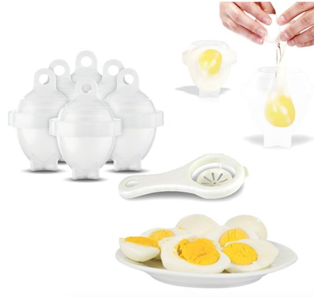 6 Pack Egg Cookers With Bonus Egg White Separator