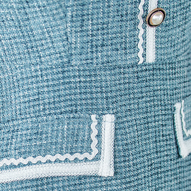 Blue White Tweed Midi Dress (Semi-Formal) Blue White Tweed Midi Dress (Semi-Formal)