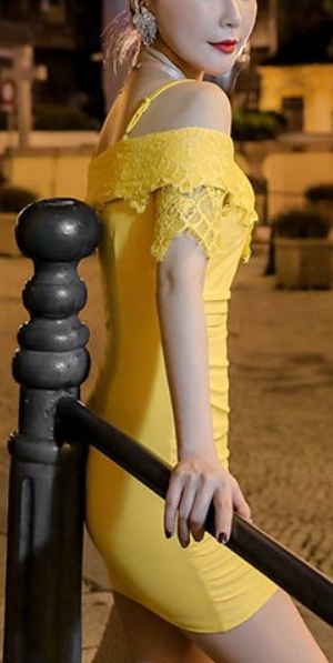 Sexy Yellow Tight Club Mini Dress (Sexy)