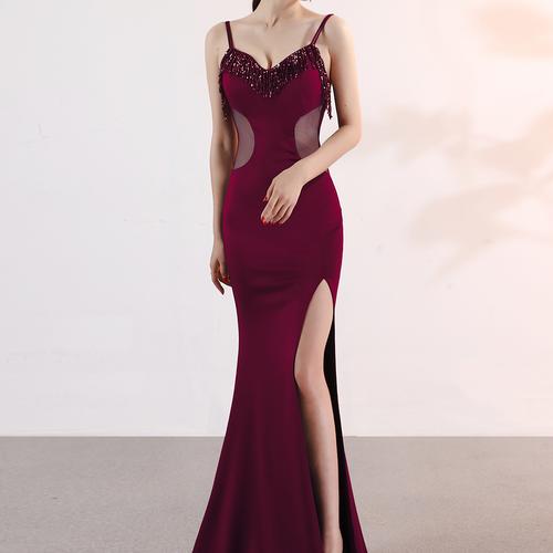 Red Tight Maxi Evening Dress (Stunning)