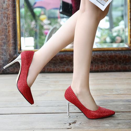 Platform Heels Red Peep Toe Sandals Red Sparkly Peep Toe Heels Red Shimmer Shiny Peep Toe Ankle Strap Tajna  Shoes, Eu43 /UK9/