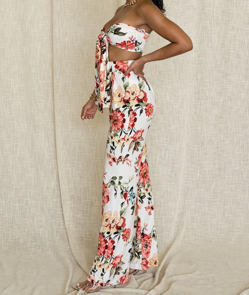 Two Piece Floral Pants Set main image 1