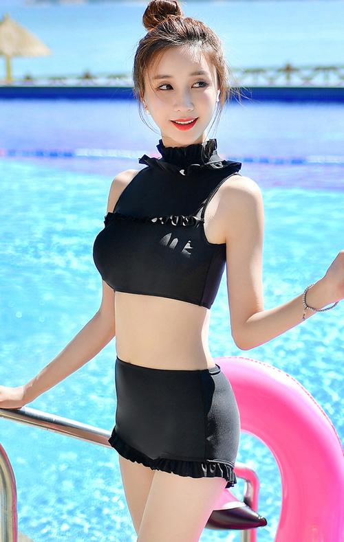 high waisted black bikini shorts