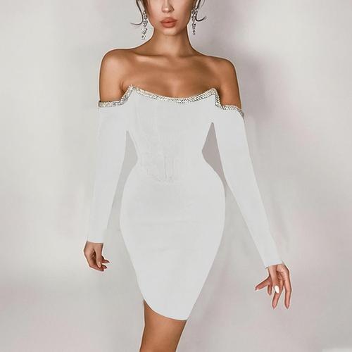 red two piece bodycon dress Red Bodycon Dress Twist Off Shoulder Mini main image 1