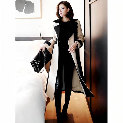 black and white coat dress NELSON main image 1