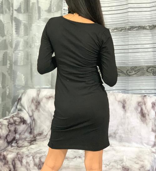 long sleeve black fitted dress Portia And Scarlett 22011 Fitted Long Sleeve Dress main image 1