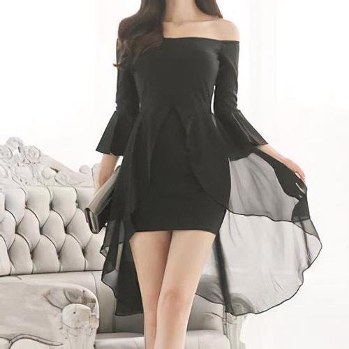 Black Short Dress With Train Sherri Hill Short Side Train HoCo Dress 57438