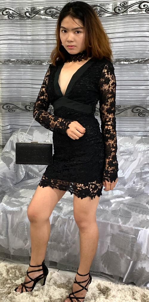 knee length dresses for ladies Rendezvous Mini Dress - Black, Large | Hazel and Olive main image 0