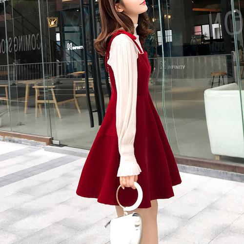 open lace back dress love letter red plaid suspender dress – remulia