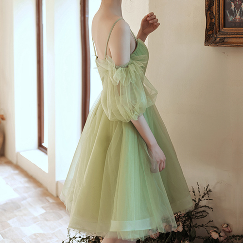 emerald green long sleeve velvet dress Fairy Sage Green Long Sleeves Evening Dress with V-Neck and Tulle – A-Line Evening Dress with Gold Plus Size Size 18W / Sage Green