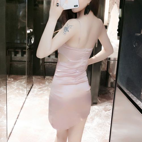 white dress feathers All Nighter Satin + Feathers Sleep Dress