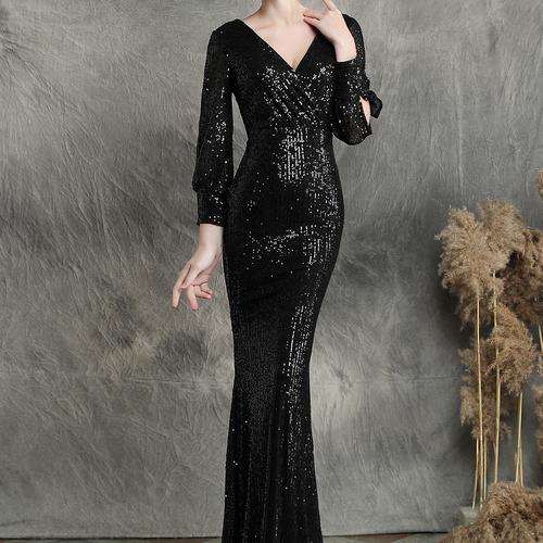 Black Long Sequin Fishtail Dress (Stunning) Black Long Sequin Fishtail Dress (Stunning)