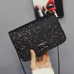 Neon Yellow Glitter Girl's Crossbody Purse