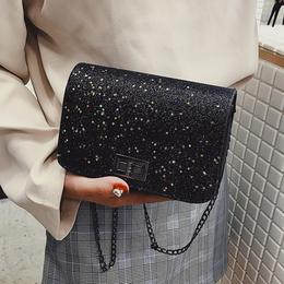 Neon Yellow Glitter Girl's Crossbody Purse main image 1