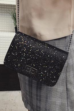 Neon Yellow Glitter Girl's Crossbody Purse main image 0
