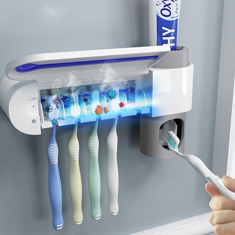 UV Light Toothbrush Sterilizer & ToothPaste Dispenser