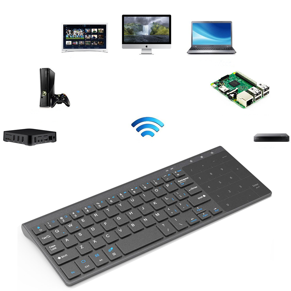 Lightweight & Portable 2.4ghz USB Wireless Mini Keyboard with Touchpad